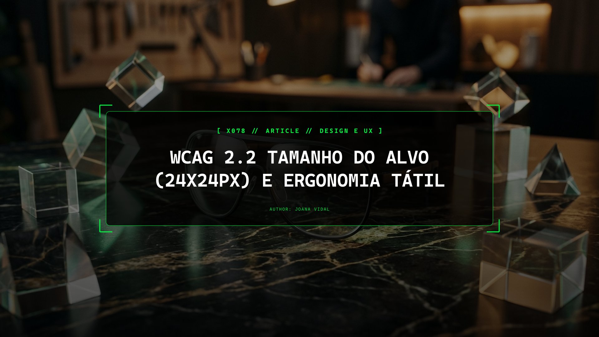 Critério WCAG 2.2 Tamanho do Alvo (24x24px) e Ergonomia de Toque Mobile