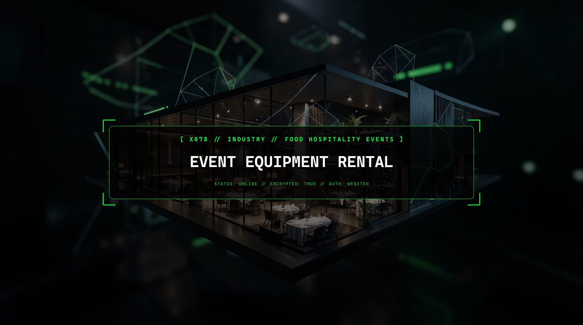 Digital services for Event Equipment Rental (Tents/Sound)